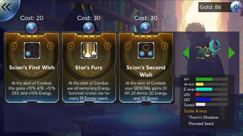 gif showing the spellshop area